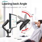 Kaloc KLC-DS90-2 Double Arm Monitor/TV Desktop Mount Stand With Cable Management System